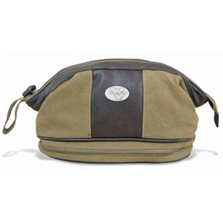 Zeppelinproducts ZeppelinProducts WVU-BTX1-KHK West Virginia Toiletry Bag Waxed Canvas; 12 x 7 x 7 WVU-BTX1-KHK